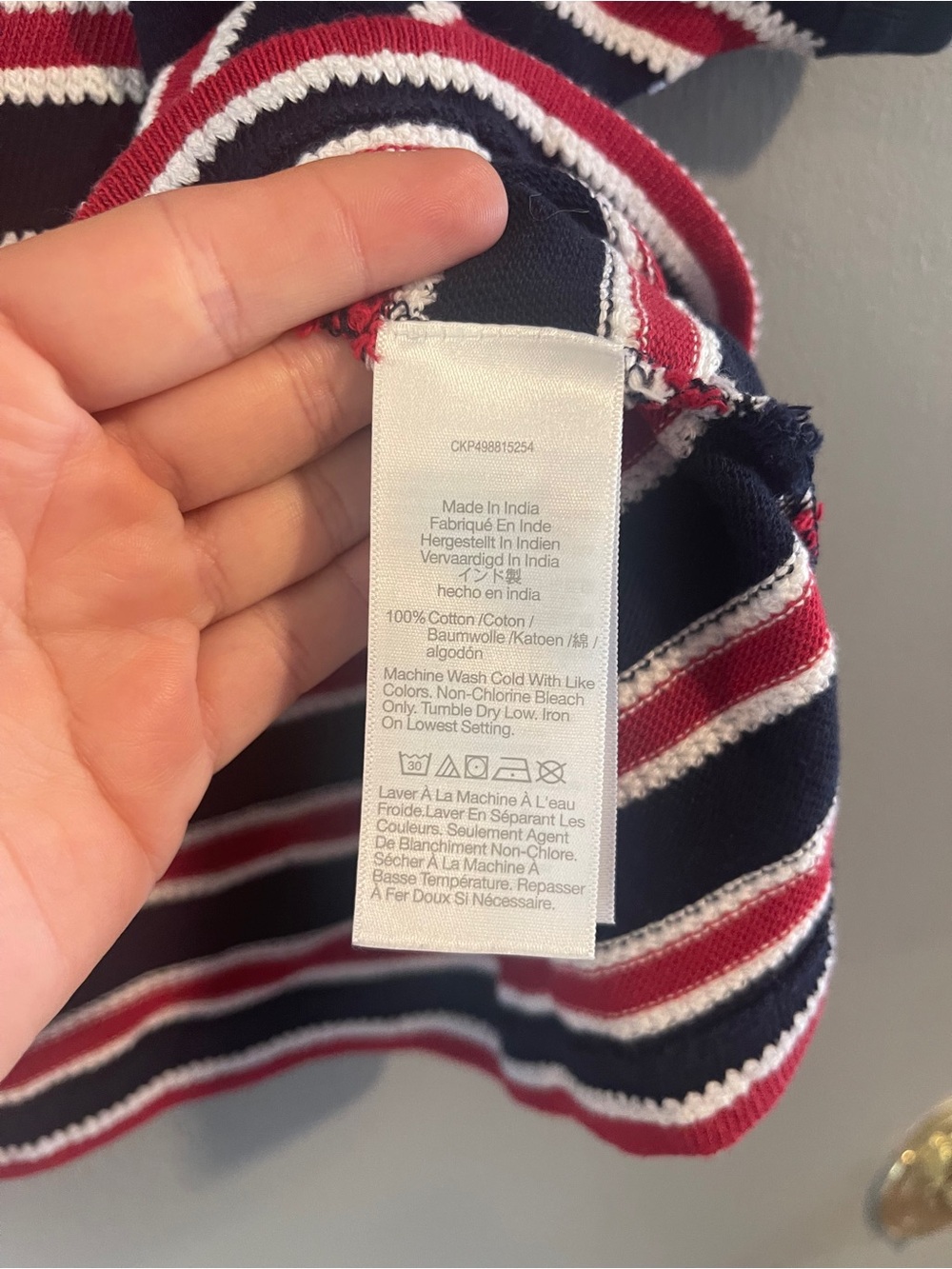 Madewell Relaxed V-Neck Polo Shirt in Stripe Size M - Picture 10 of 12